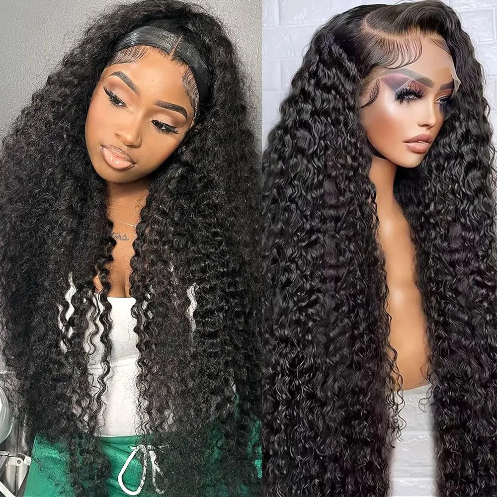 

13x4 13X6 Water Wave Lace Front Wigs Pre Plucked With Baby Hair 180% Curly Human Hair Wigs for Women Deep Wave HD Frontal Wigs