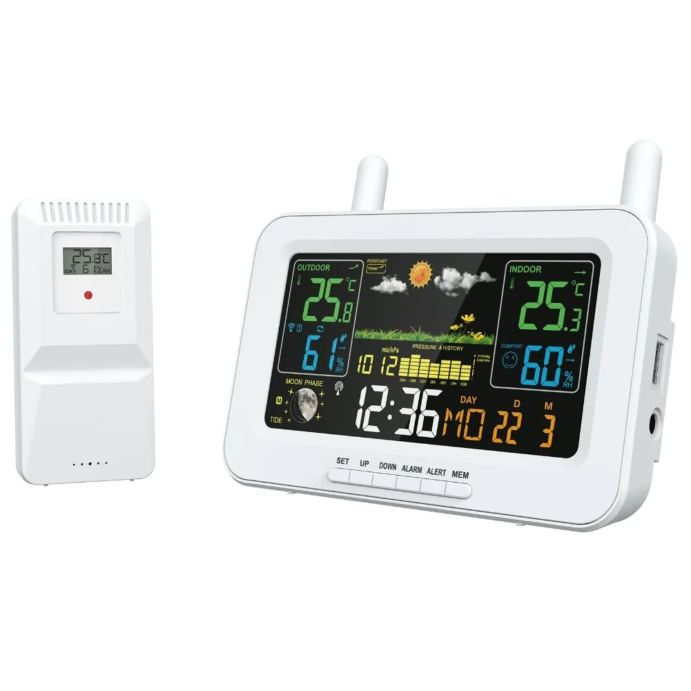 Multifunctional Weather Weather Station Home Management Real-Time Weather Data Moon Phase Indicator Next Four Days Prediction