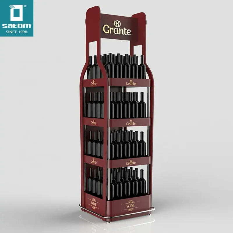 custom.Supermarket Floor Display Retail Good Drink Beer Beverage Bottled Customized Display Stand Rack