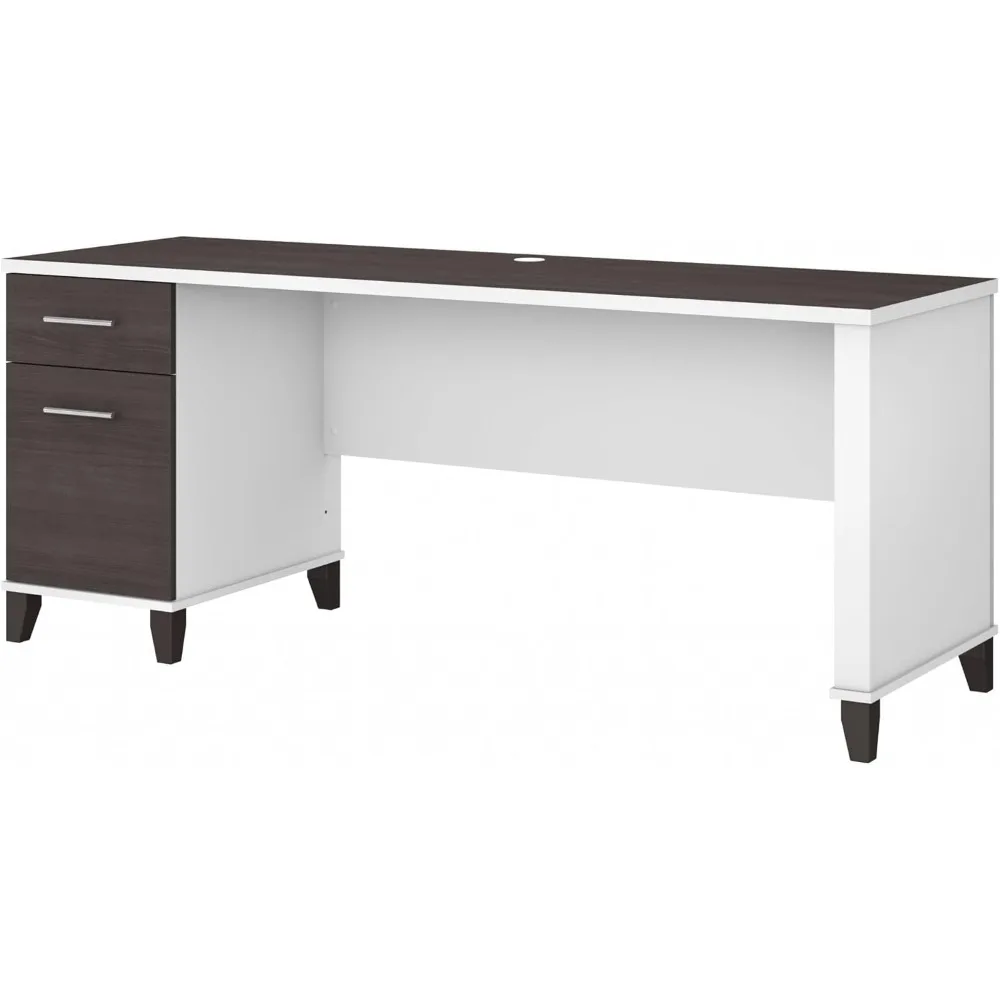 

Computer Drawers | Office Home Workspace | Large Desk, 72W, Storm Gray/White