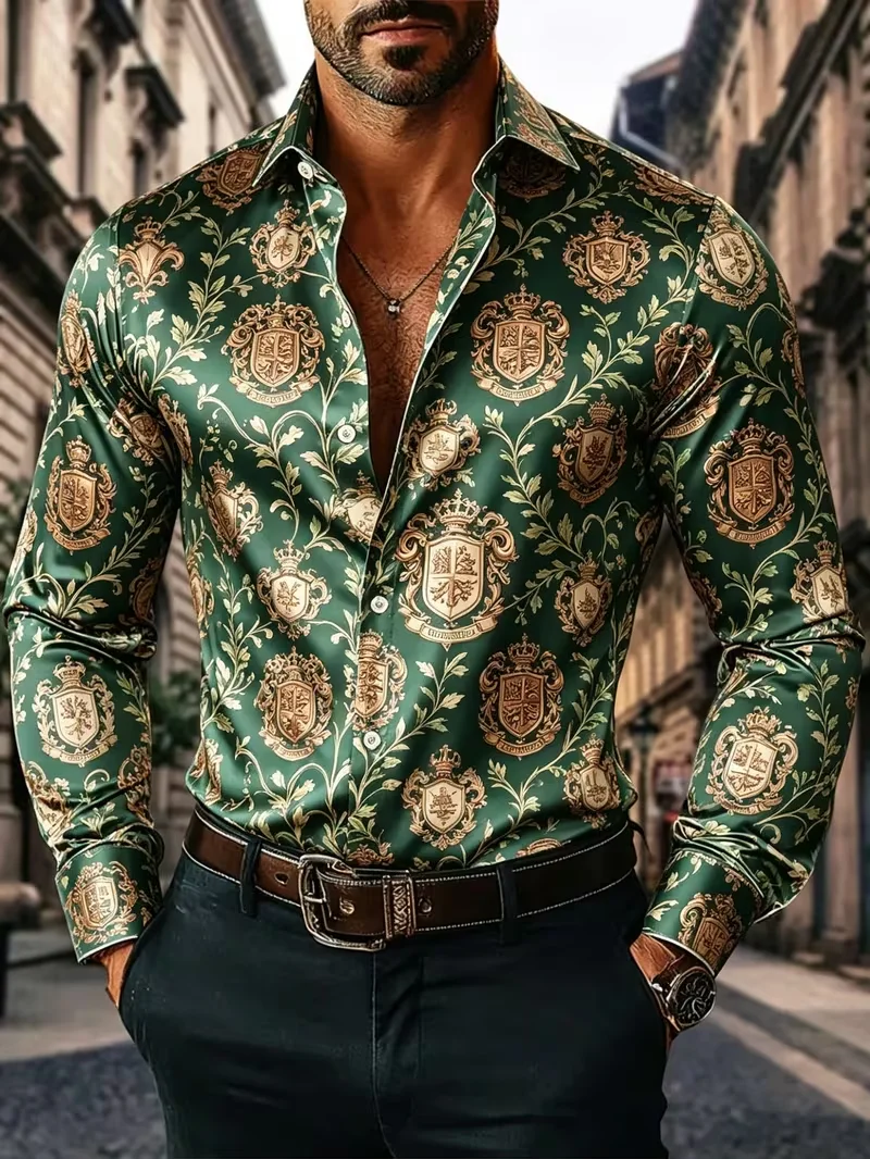 Fashion Men Satin Long Sleeve - đánh giá và giá Men Formal Wear Top