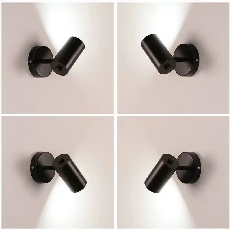 Nordic Bedroom Bedside Wall Sconce Lamp Rotating Reading Spotlight for Study Makeup Mirror Lighting Fixtures Gold Black