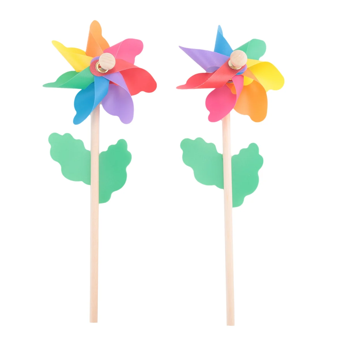 Pinwheels de palo de madera para niños, molino de viento para fiesta, juego de Pinwheels DIY, juguete para decoración de jardín y césped, 10 piezas