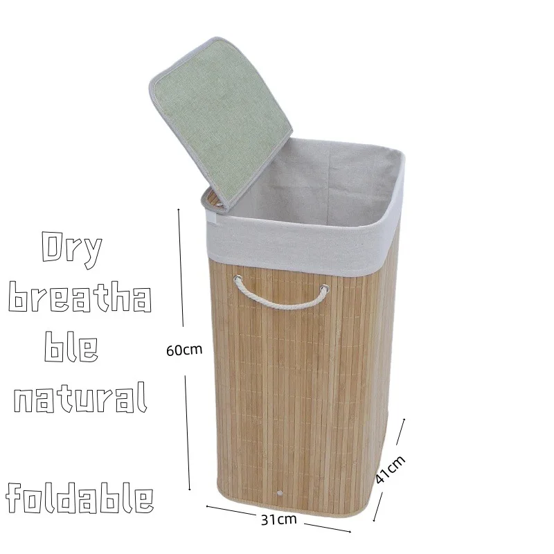

Bamboo dirty clothes basket underwear basket, folding storage basket, natural bamboo high pressure cooking, dry and breathable