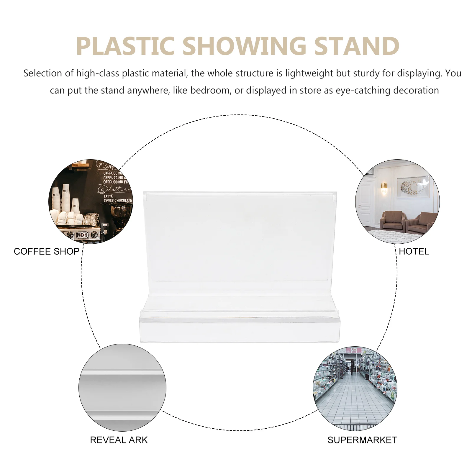 6 Pcs Wallet Holder Clip Plastic Office Display Shelf Shelves Desktop Cards Stand Thickened Price Tags Rack