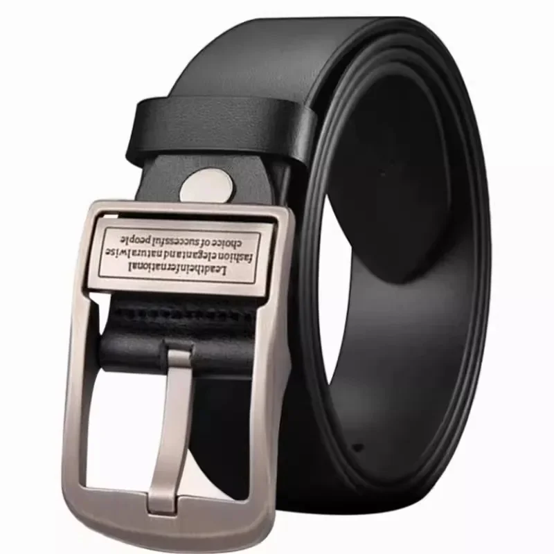 Ceinture en cuir PU pour homme avec boucle carrée en alliage, style mode, affaires, décontracté, vintage, pour jeans, usage quotidien