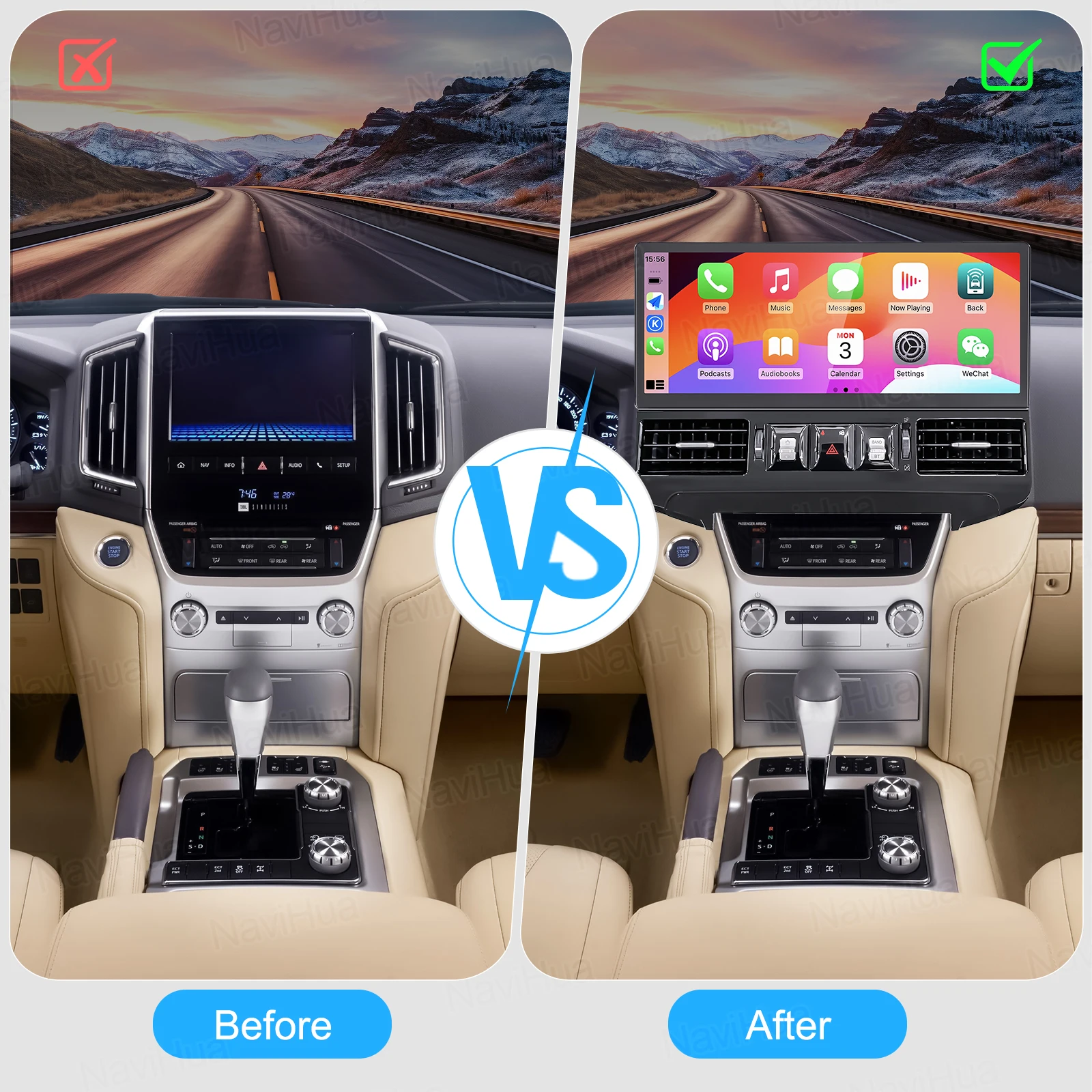 

17" Touch Screen Multimedia Android Car Radio For Toyota Land Cruiser LC200 2016 2020 GXR VXR Carplay Navigation Auto Head Unit