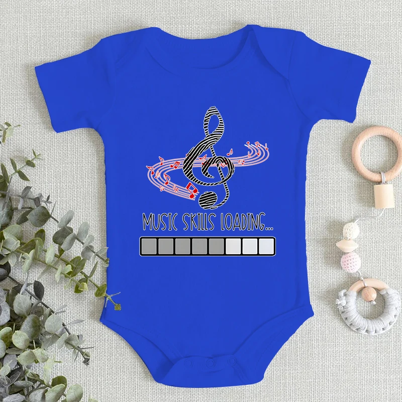 Newborn Bodysuits Music Skills Loading Print Music Notation Graphics Baby Girl Boy Romper Autumn Cotton Soft Infant Jumpsuits