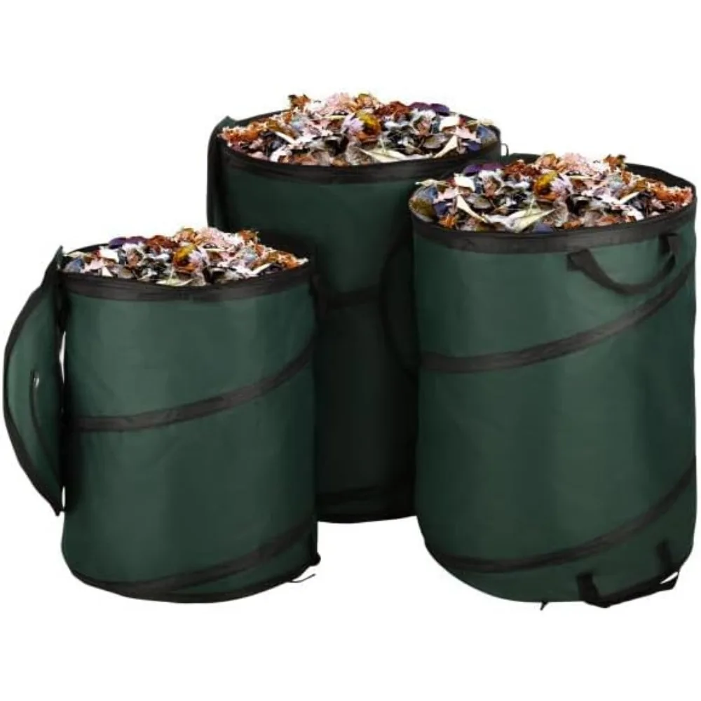 

3 Pack Collapsible Trash Cans 46 32 23 Gallon Portable Pop Up Outdoor Camping Party Yard Waste Laundry Hamper