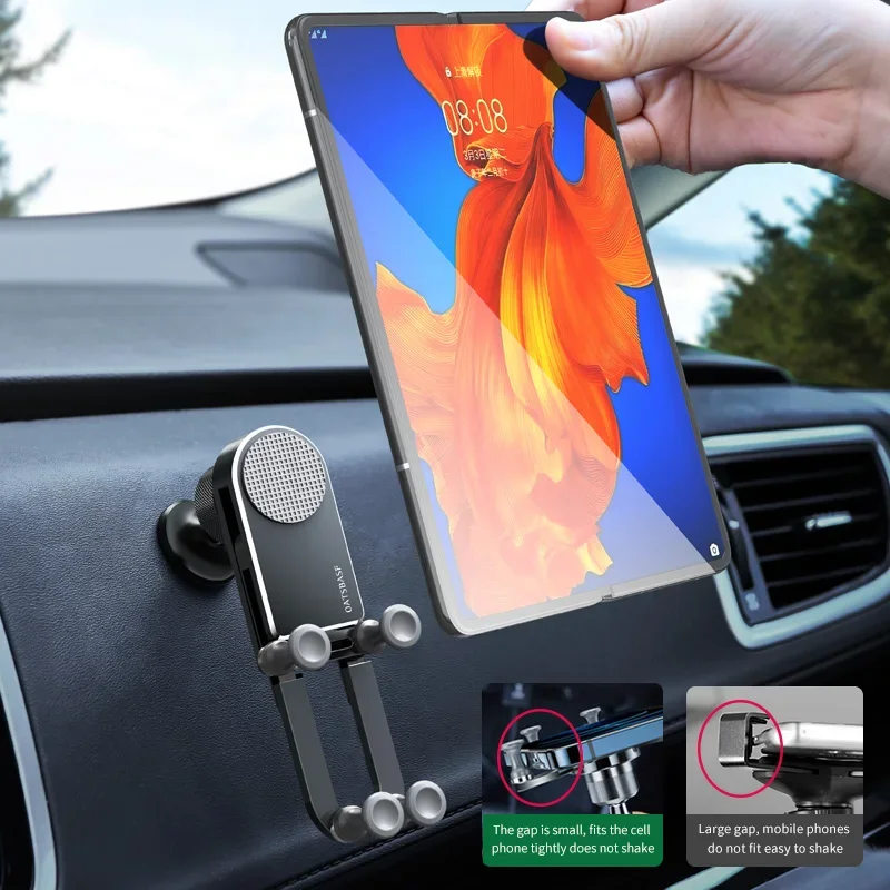 Car Phone Holder Gravity GPS Support Telephone Mount For Samsung Galaxy Z Fold 3 Z Fold 2 Samsung S21 S20 Xiaomi Car Phone Stand