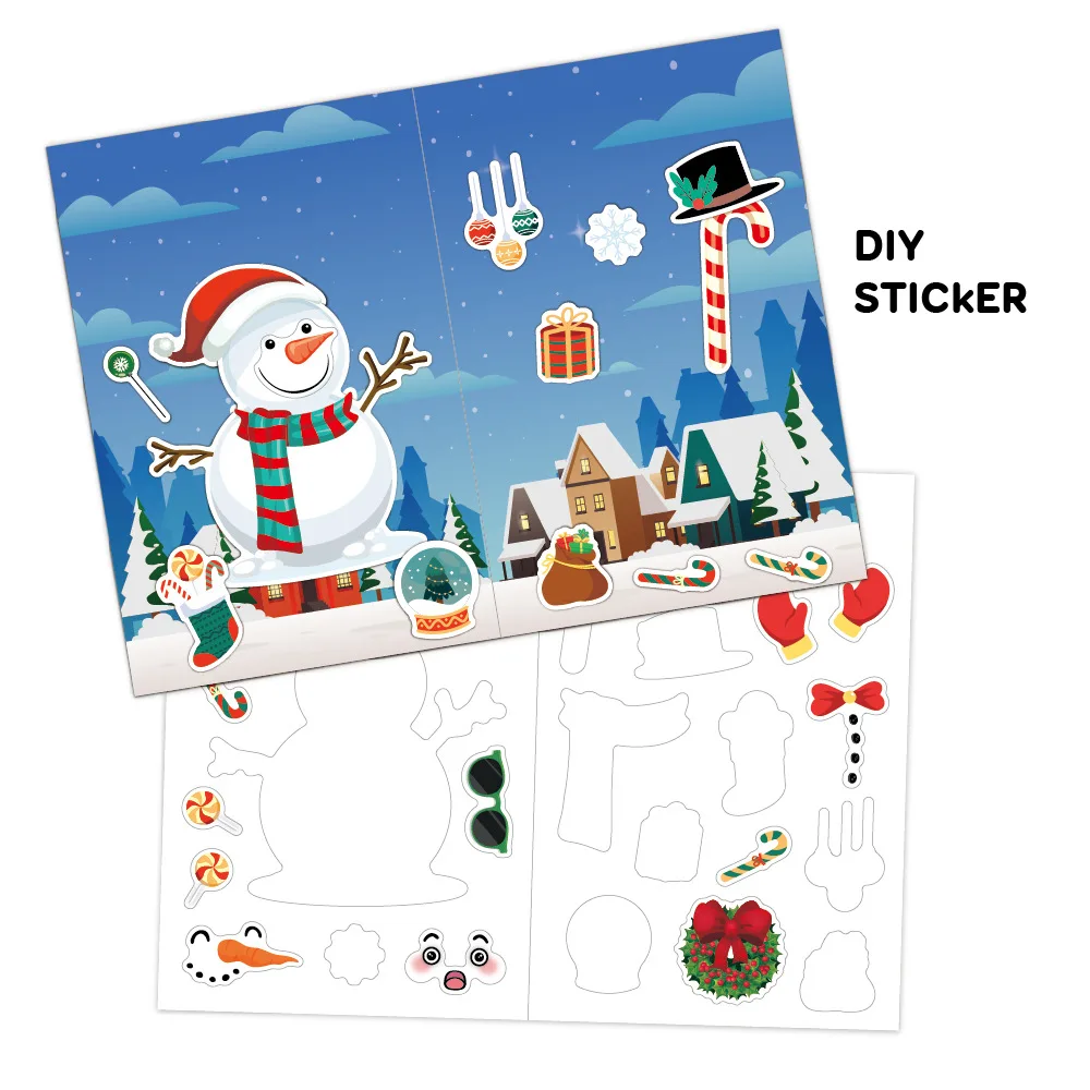 

Книга с наклейками на Рождество и Хэллоуин: многоразовые наклейки для наряда своими руками и забавных праздничных сцен, креативная игра