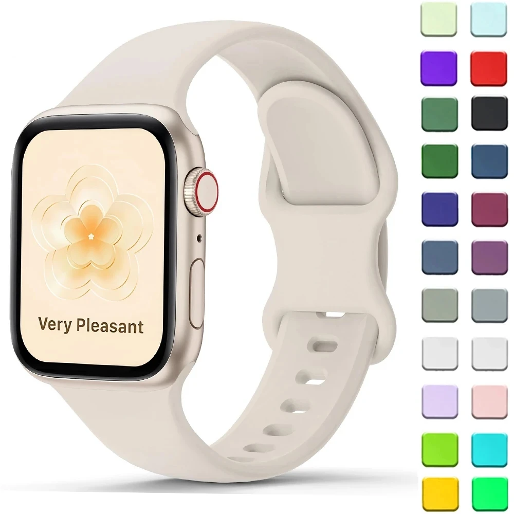 Soft Silicone Band for Apple Watch 8 7 6 5 4 3 SE Strap Bracelet for IWatch Ultra 49mm 45mm 41mm 40mm 44mm 38mm 42mm Watch Band