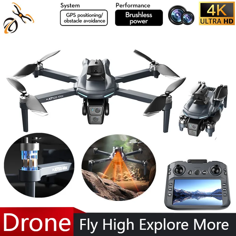 

НОВЫЙ Дрон XT606MAX Профессиональный 4K HD ESC Двойная камера 5G Wi-Fi GPS Складной бесщеточный оптический поток RC Квадрокоптер Игрушки на день рождения