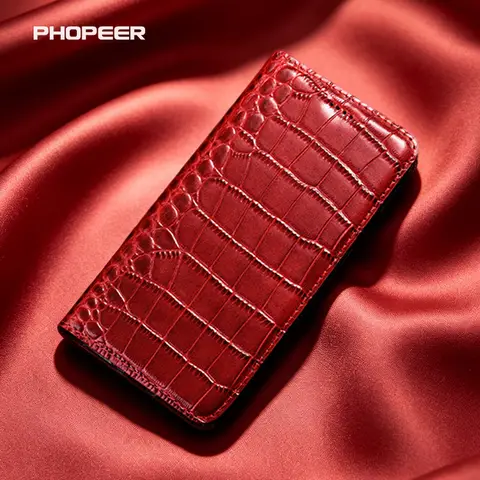 Luxury Genuine Leather Crocodile Pattern Flip Case for Samsung S10 S9 S8 S7 S6 Lite Plus Ultra Edge FE 4G 5G Phone Case