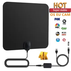 Antena de TV Digital Europeia com design Flache, 4K HD TV Box, DVB, Polônia linhas, DE Oscam