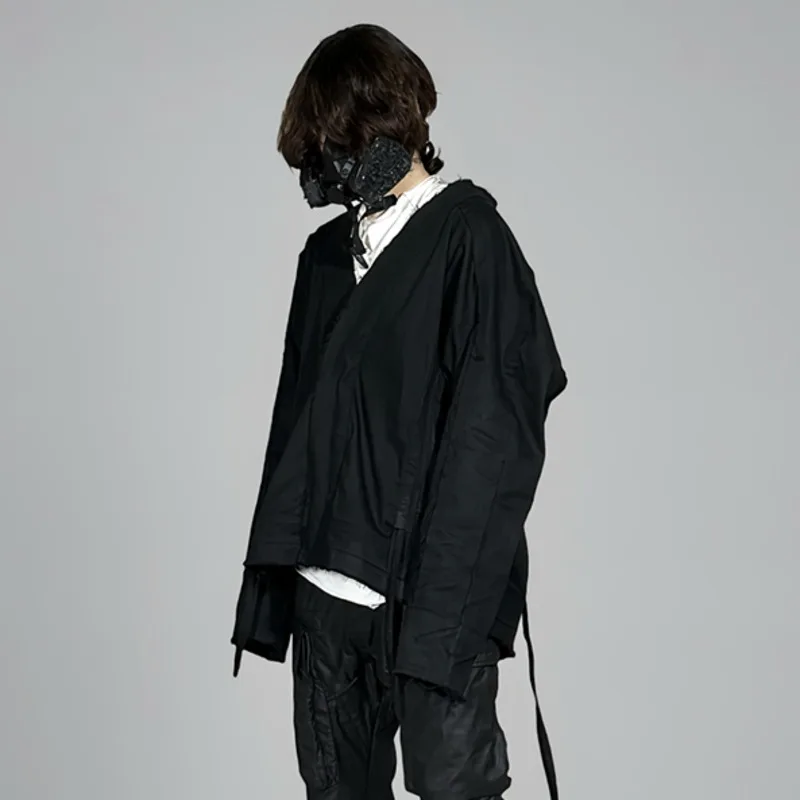 HKSH Spring Autumn New Man Tide Dark Techwear Deconstructed Transform Multi-Wear Batik Cotton Destroy Taoist Robe Jacket HK10849