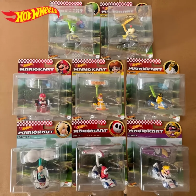 

Hot Wheels Premium The Super Mario Bros Movie Kart Wario Luigi Plumber Van Koopa Troopa Жаба Ослик Конг Литая модель игрушки в подарок