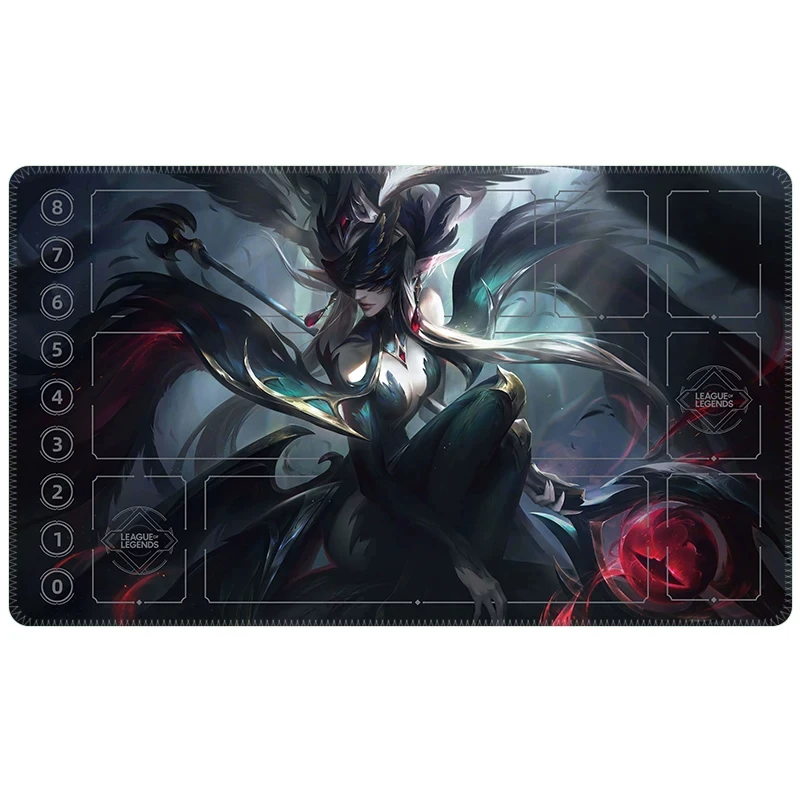 600x350mm Suitable for Riftbounds Playmat Master Yi/Talon/Aphelios 2mm Seamless Edge Single Player Rubber Board Game Card Mat