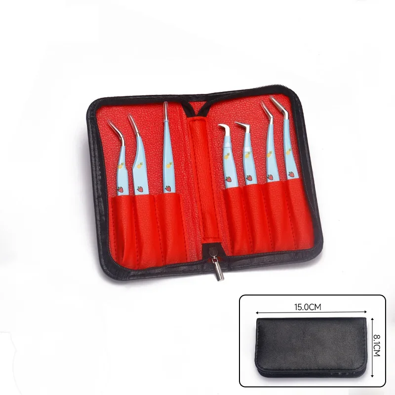 6/7pcs falsche Wimpern Pinzette Set gerade gebogen für gefälschte Wimpern verlängerungen Augenbrauen Haars pange Zange Nail Art Make-up-Tool