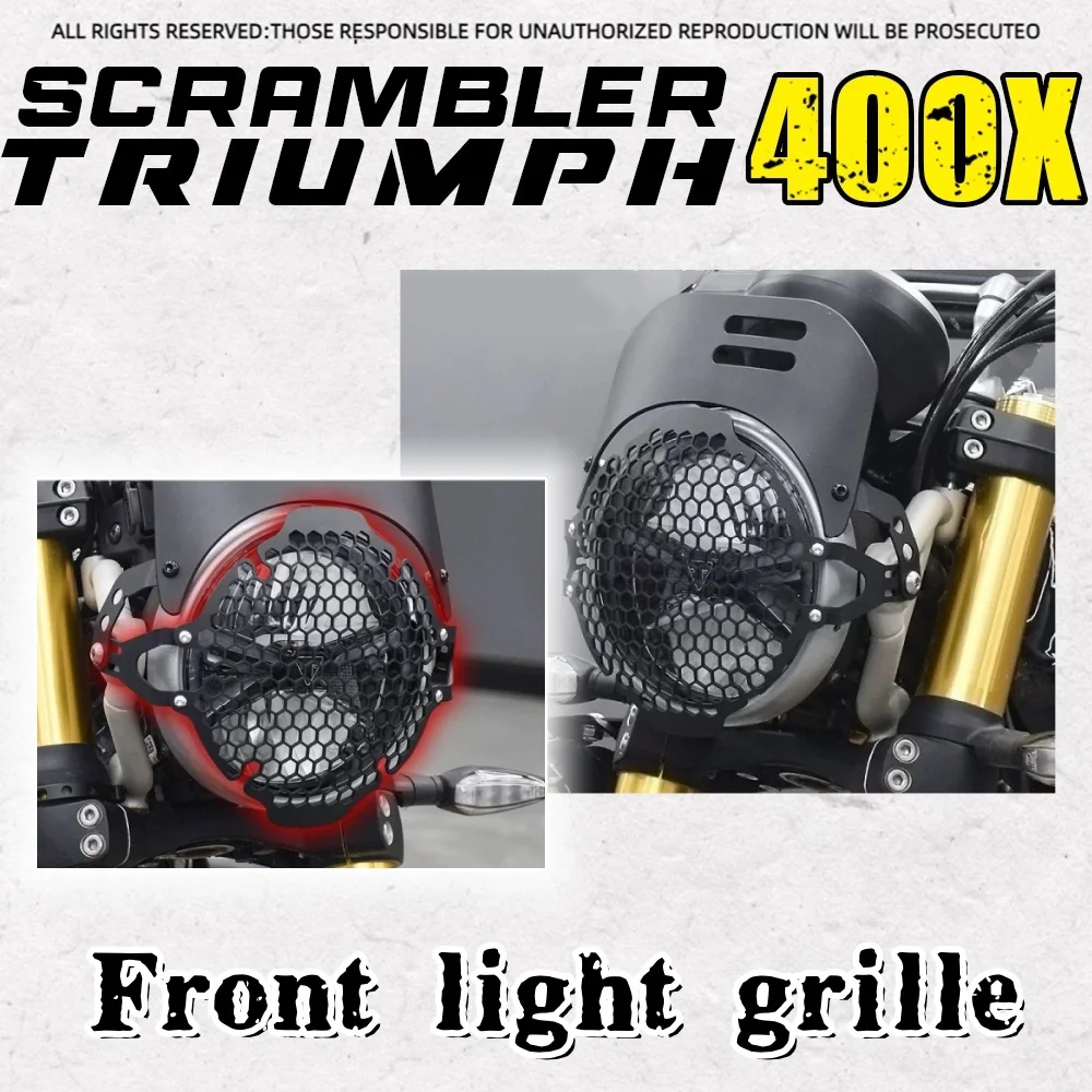 

Triumph Speed400/Scrambler400X индивидуальный алюминиевый сплав с низким лобовым стеклом, переднее лобовое стекло, сетка для фар, защитный чехол