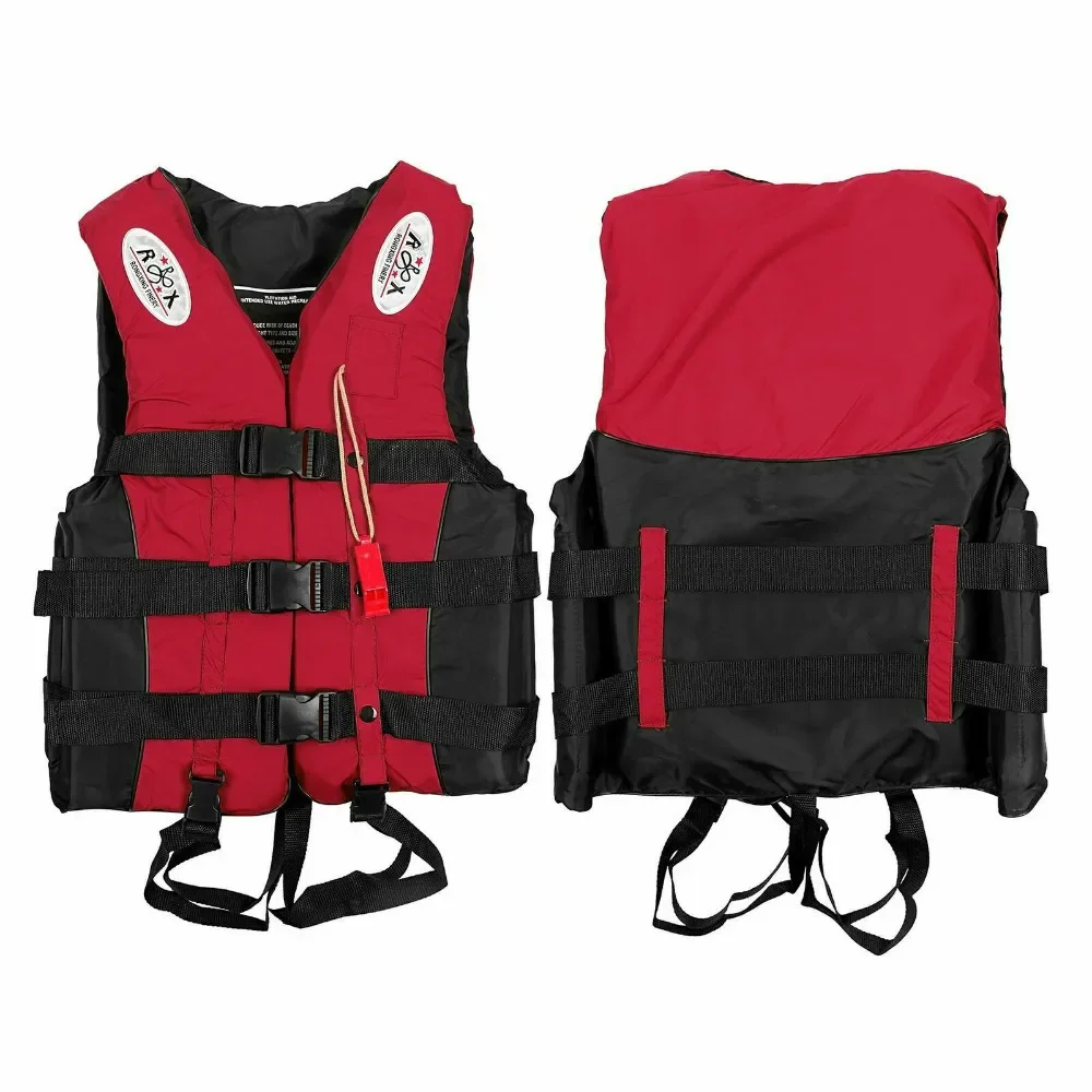 Outdoor Adult Swimming Life Jacket Adjustable Buoyancy Survival Suit Polyester Children Life Vest With Whistle