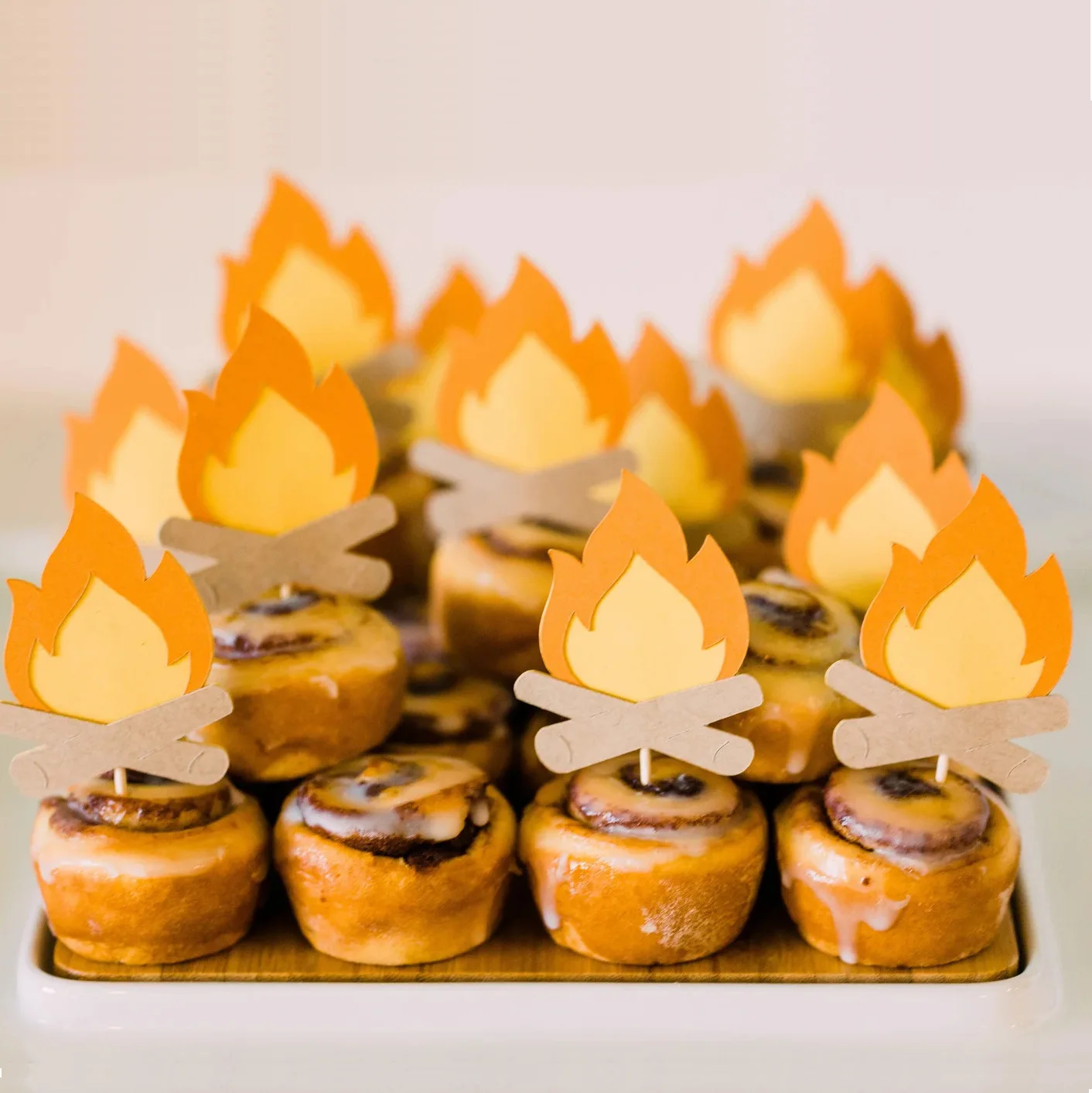 10pcs Fire Truck Cake Topper Fire Flame Cake Topper Firefighter Fake Campfire Cake Decor Firetruck Birthday Party Supplies