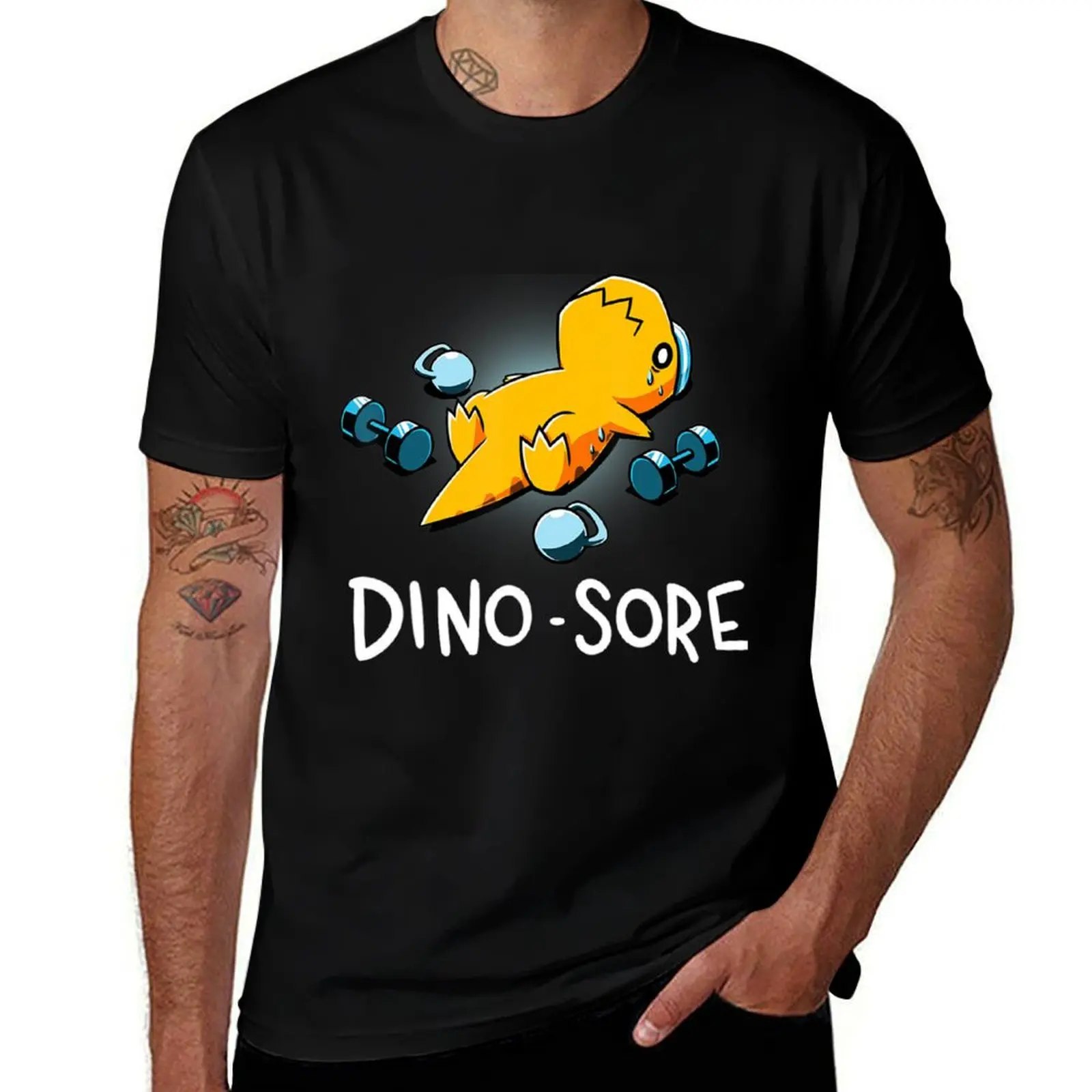 

Dino Sore Funny Dinosaur Workout Gym Fitness Lifting T-Shirt man t shirt heavy cotton man t shirt cotton high quality T-Shirt