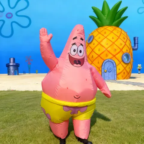 Inflatable Patrick Star Costume gorgeous SpongeBob Cosplay Outfit for Halloween Anime Party Carnival Performance Costume Props