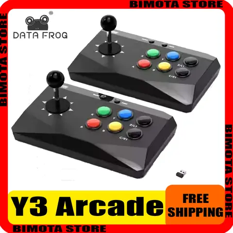 DATA FROG Y3 아케이드 4K 비디오 게임 콘솔(PS1/FC/GBA용 게임 스틱 포함) 레트로 TV Dendy 아케이드 키보드 내장 20000 게임