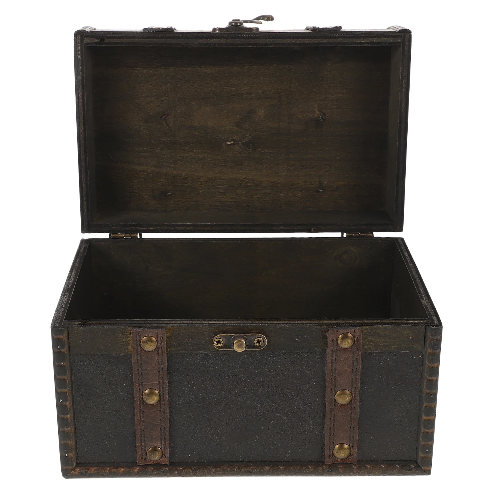 

Vintage Wooden Jewelry Box Dark Brown Storage Chest For Rings Earrings Trinkets Keepsake Organizer Decorative Treasure Box