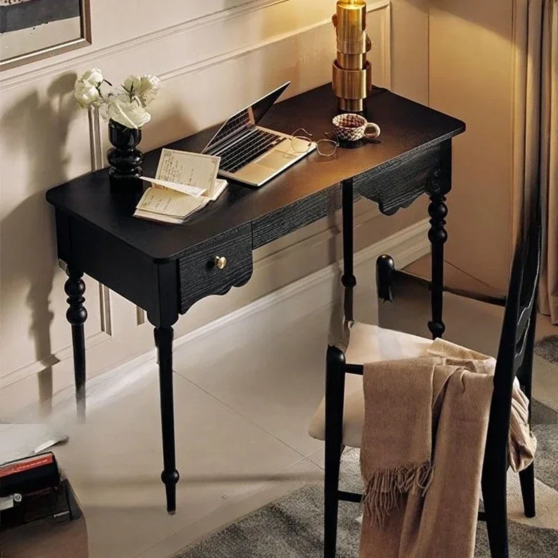 Solid wood retro Tut desk home American study desk living room writing desk French dressing ta