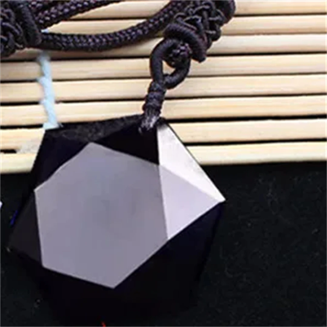 Black obsidian six star David Necklace Lucky hexagon stone quartz pendant Amulet Man orgonite Crystal Necklace pendant jewelry