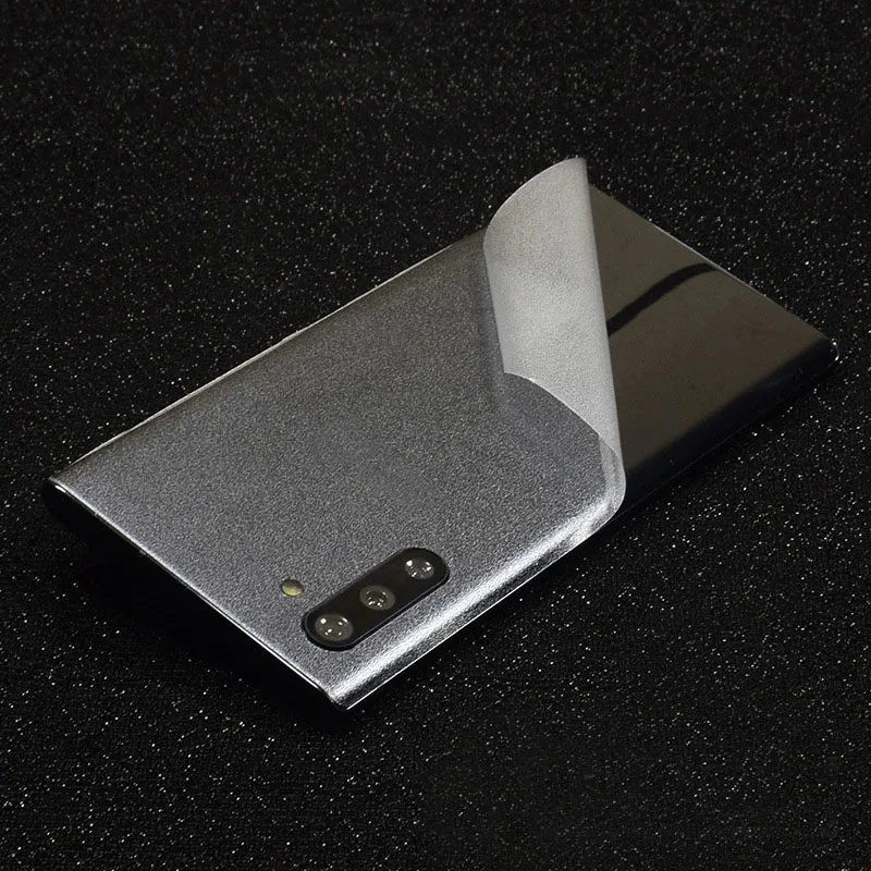 3D Carbon Fiber /Leather/ Wood Skins Phone Back Sticker For SAMSUNG Galaxy Note 10 Plus Note 10 A60 A80 2019 Clear Matte Sticker