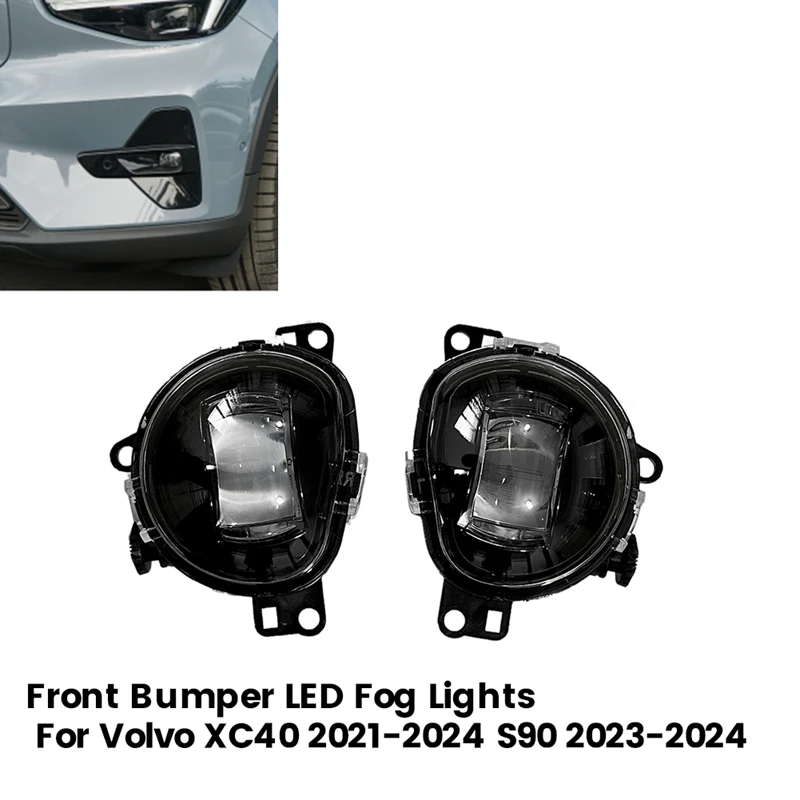 

1Pair Front Bumper Fog Lights Assembly For Volvo XC40 2021-2024 S90 2023-2024 LED Daytime Running Lamp Module