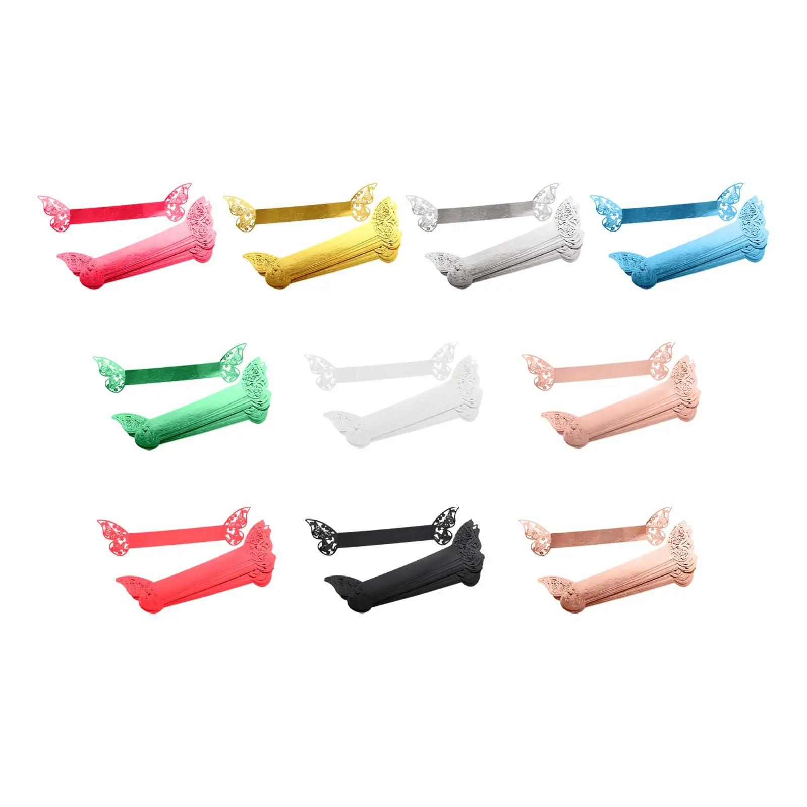 20Pcs Butterfly Paper Napkin Rings Napkin Holders Elegant Decoration for Reception Home Dinner Table Restaurant Catering Party