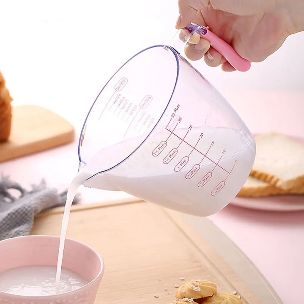 

3pcs Baking Measuring Cup Set Plastic with Scale Heat Resistant Lightweight for Kitchen Cooking Liquid Solid for Milk