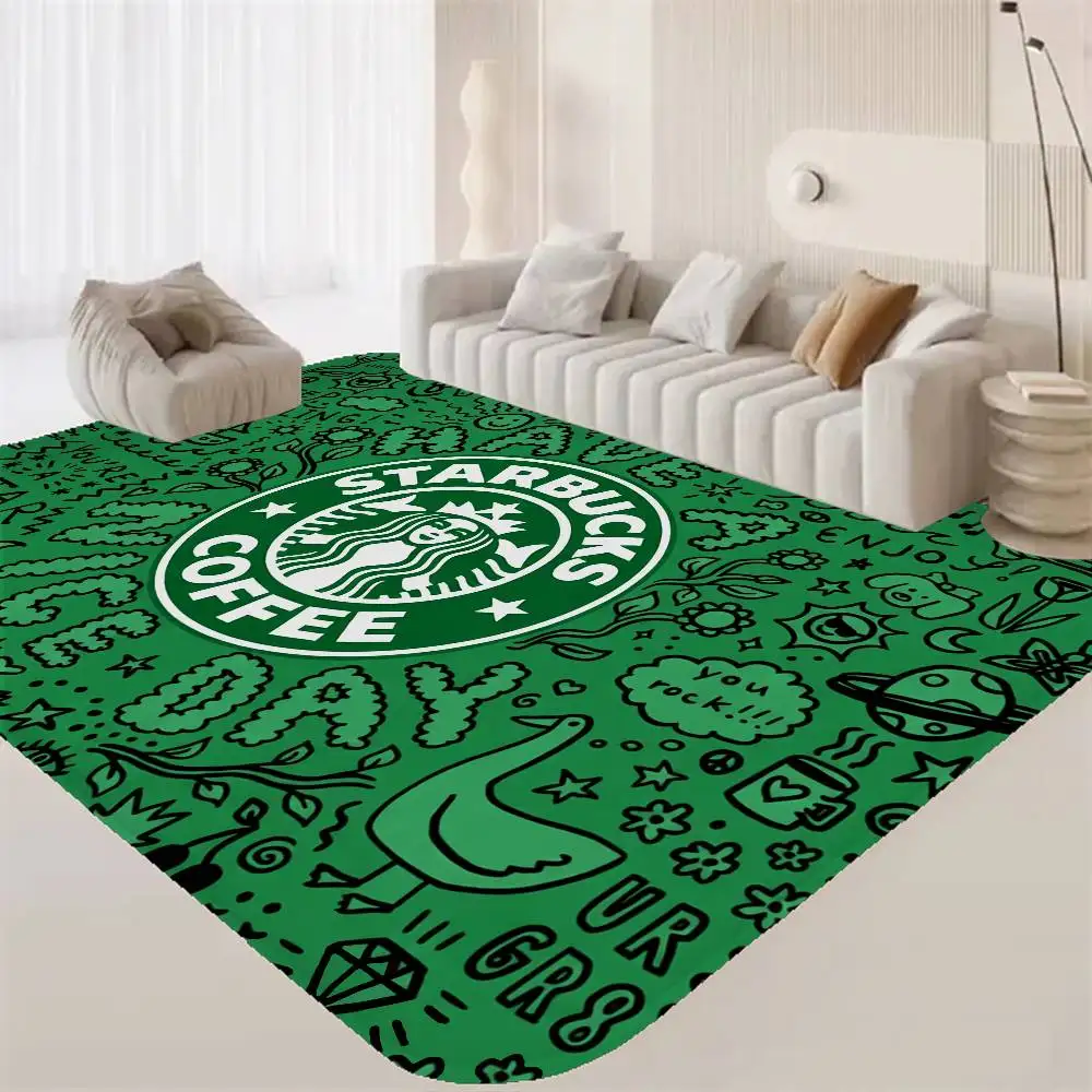 Cool S-Starbucks LOGO Room Mats Anti-slip Absorb Water Long Strip Cushion Bedroon Mat Household Carpets