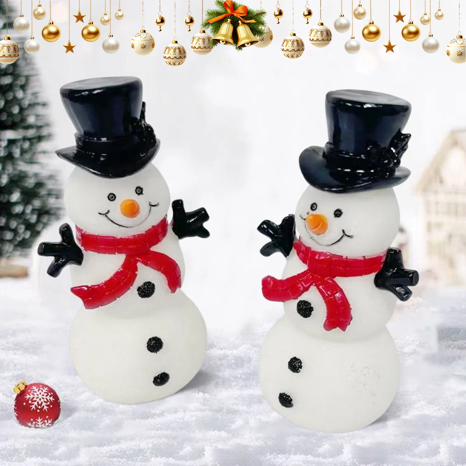 ตุ๊กตาหิมะคริสต์มาส 1/2 ชิ้น ของตกแต่งไฟกลางคืน ใช้แบตเตอรี่ ของประดับตกแต่งเทศกาลคริสต์มาส สำหรับงานปาร์ตี้ สวนกลางแจ้ง ของขวัญ