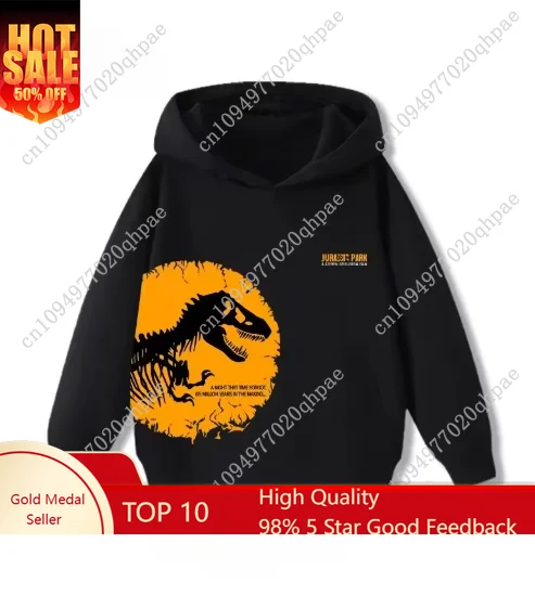 

Spring Autumn Dinosaur Jurassic Park Printed Children Hoodies Loose Casual Hooded Sweatshirts for Boys and Girls Baby Clotthes