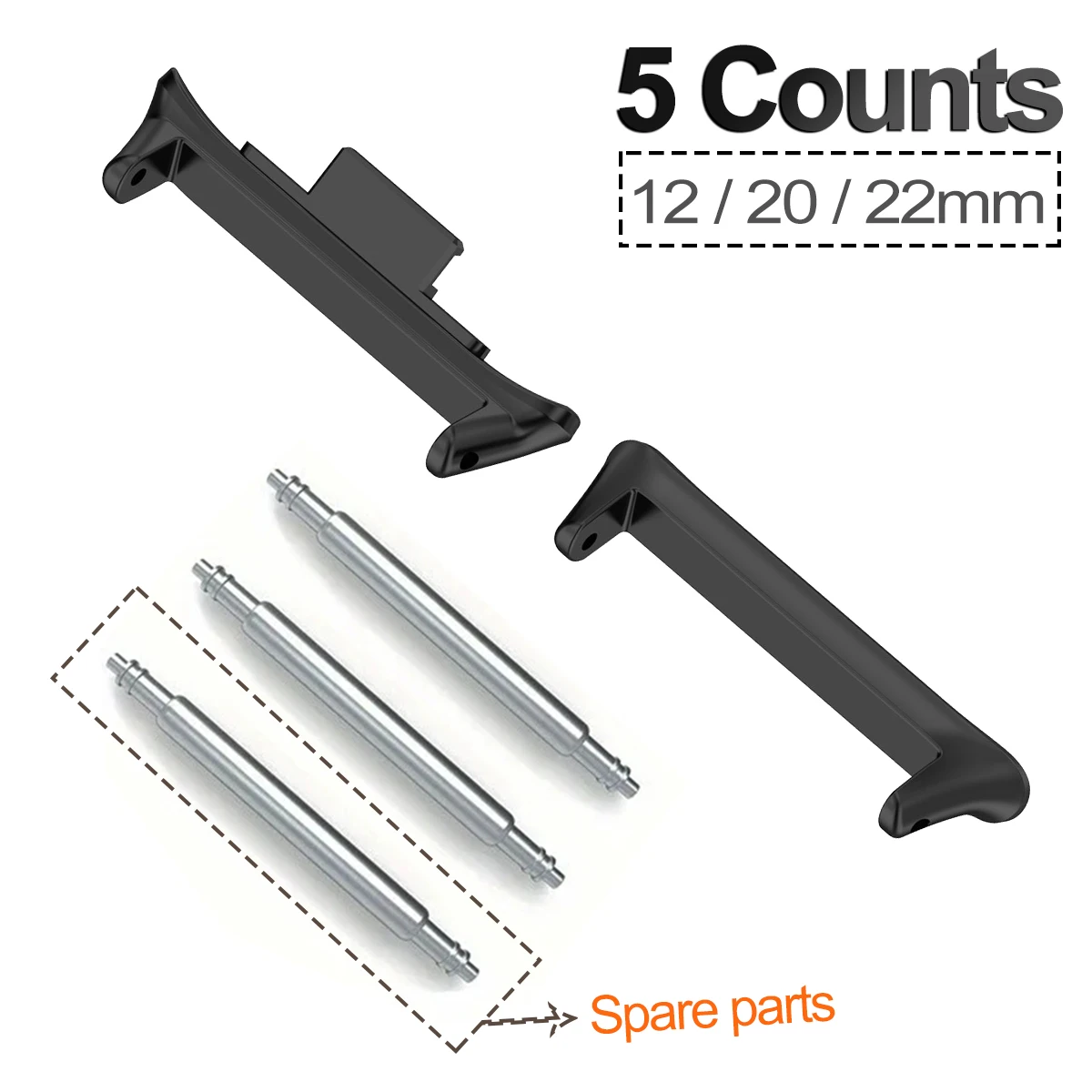 5pcs/set 2pcs Adapters + 3 Raw ears for Redmi Watch 4 5 eSIM Connector For Xiaomi Mi Band 9 8 Pro 20mm 22mm 316L Stainless Steel