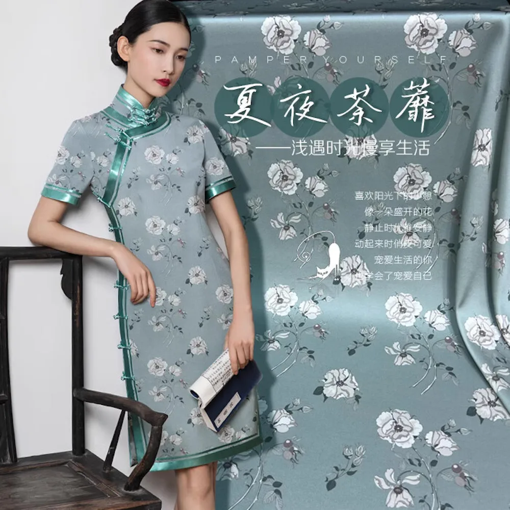 Printed Soie Fabric Pure Mulberry Silk Stretch Twill 20 momme Width 120cm Luxury Women Shirts and Dress Cloth For Sewing 2311