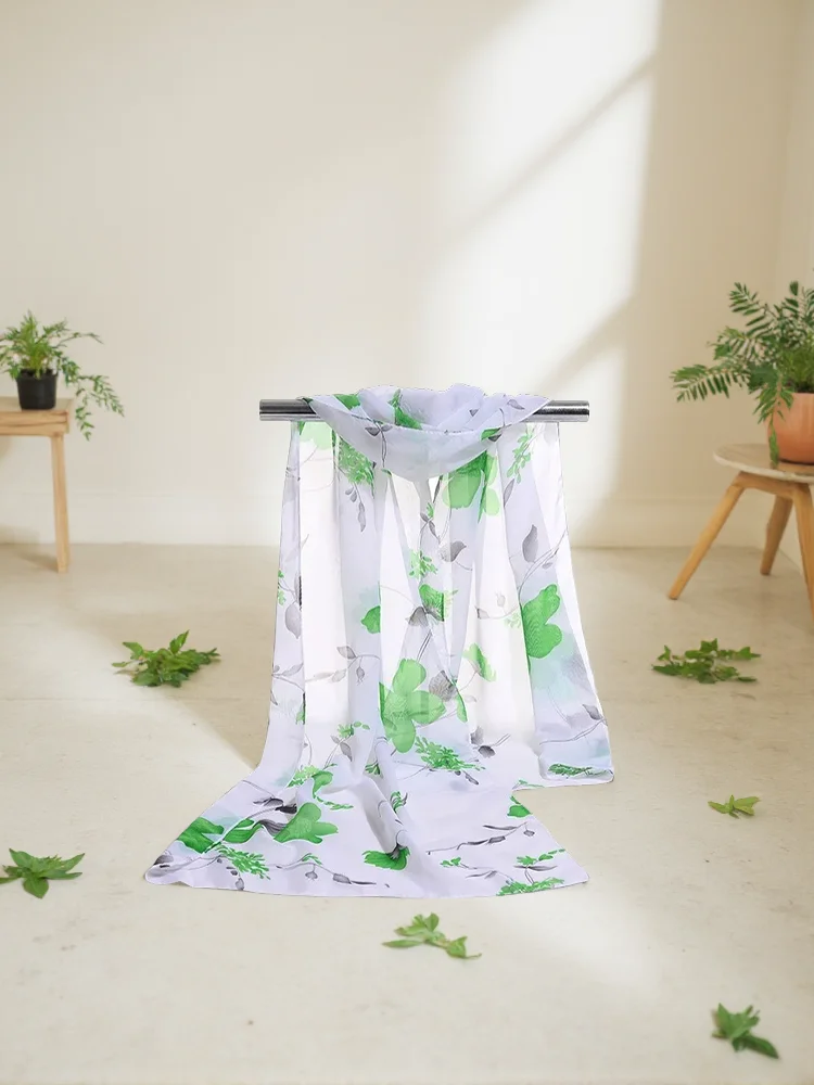 160*50cm nowa moda kobieta wydruku świeże i szyfonowa szalik dziki szal ochrony przeciwsłonecznej kwiat kwiatowy dziewczyna szalik szaliki — zdjęcie 2