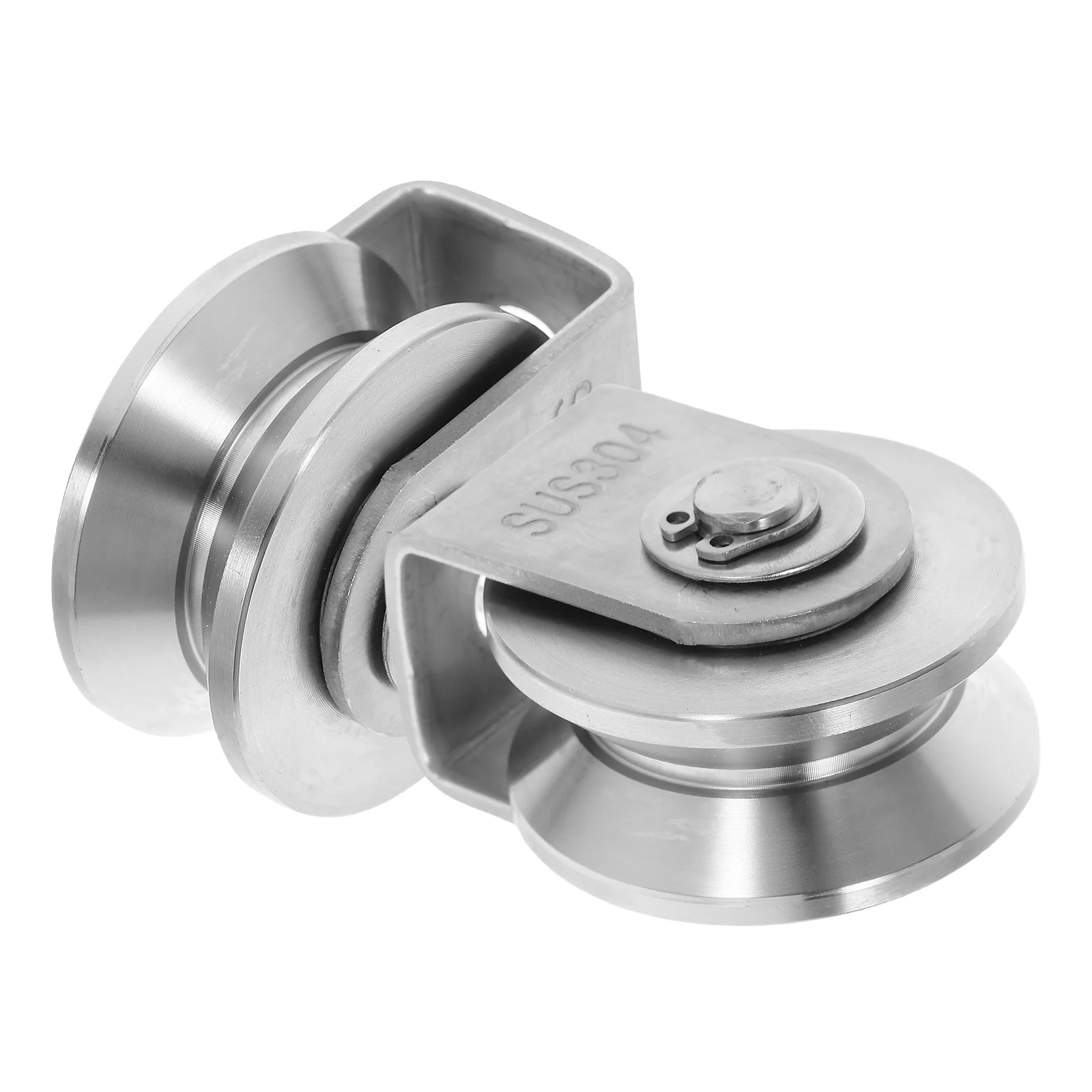 

2Pcs Stainless Steel Bearing Pulley Smooth Heavy Duty Sliding Door Wheels Closet Wardrobe Rigging Pulley Rope Movable Hanging