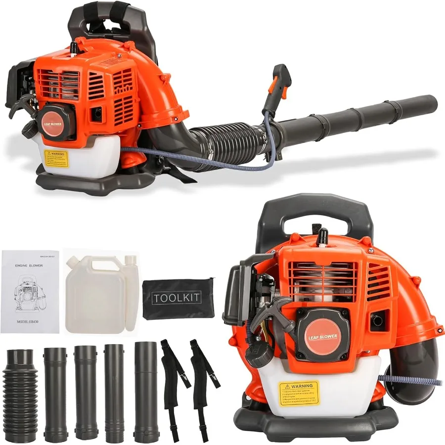 

Backpack Gas Powered Leaf Blower 52CC 550CFM 3HP 2 Stroke Grass Lawn Blower Air Cooling Gasoline Backpack Grass Blower with Air