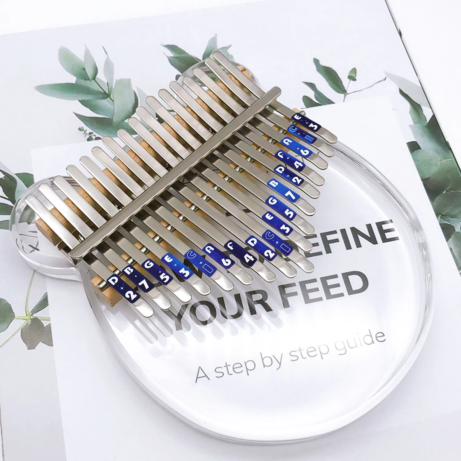 

Durable Thumb Piano Scale Stickers Safe Texture Kalimba Note Stickers Beginner Accessories