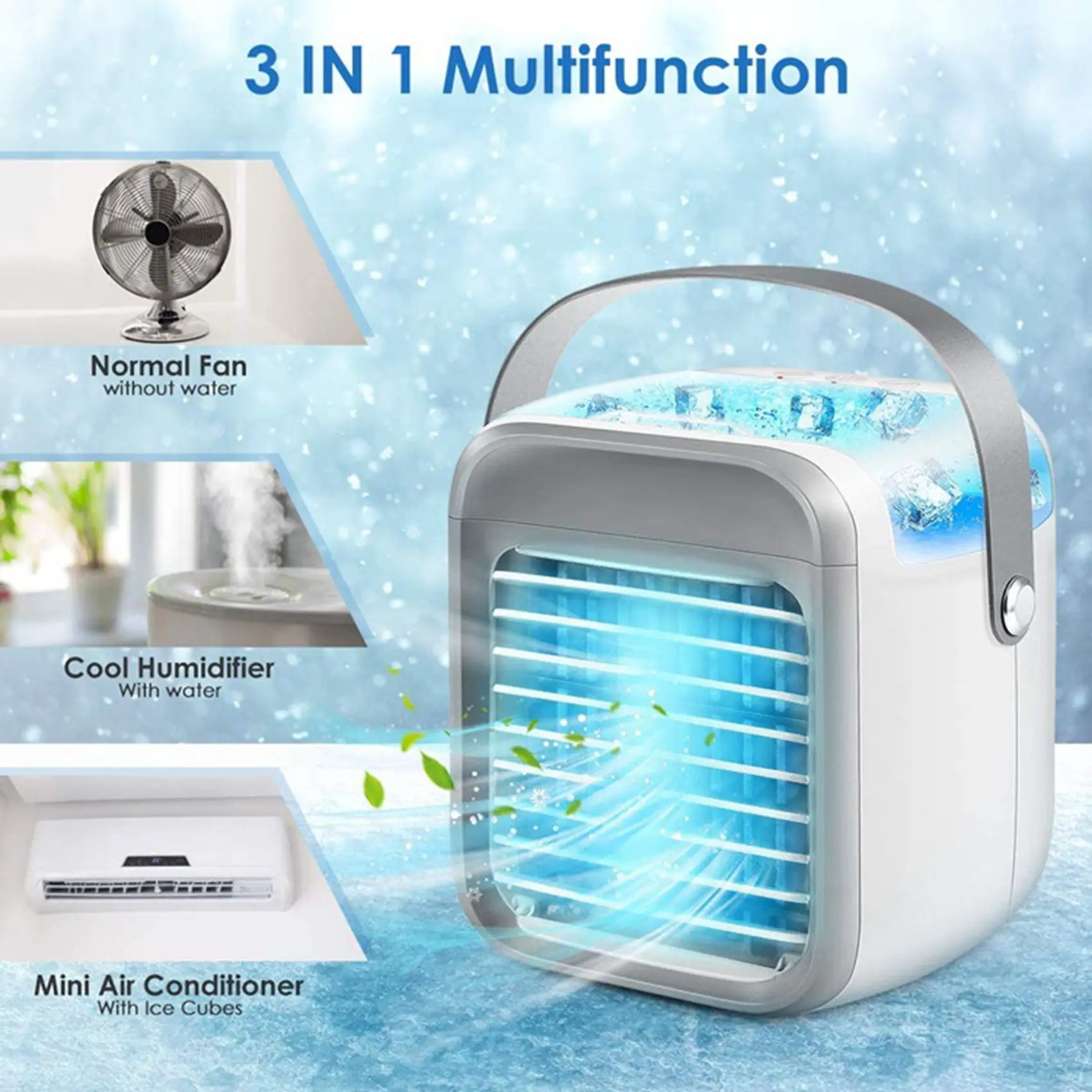 A07G-Mini Air Conditionerพัดลมเดสก์ท็อปEvaporative Air Cooler 3 ความเร็วเครื่องปรับอากาศแบบพกพาพัดลมในครัวเรือนAir Cooler
