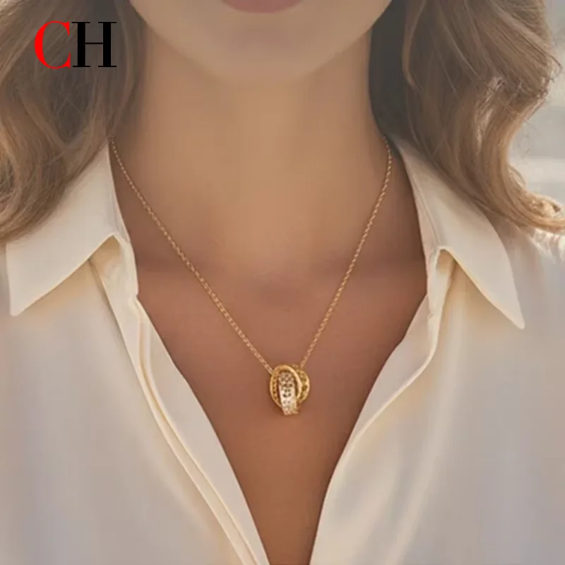 

Аксессуары для косплея серии CH Two-Tone: модная классическая многокольцевая пряжка с микроинкрустацией цирконами, женский реквизит для костюмов в стиле хоррор