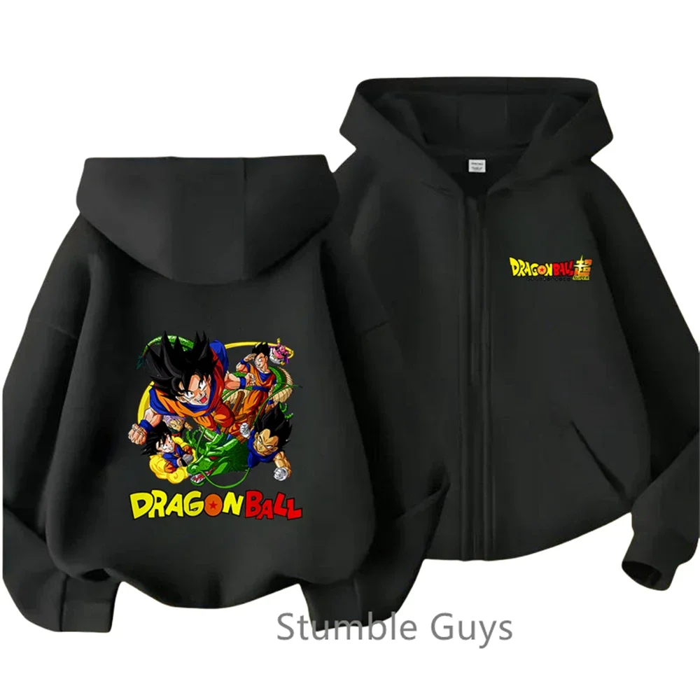 Nieuwe Dragonball Rits Hoodie Kids Cartoon Goku Herfst Sweatshirt Met Lange Mouwen Jongens 2024 Anime Kleding Meisje Casual Jasje Tops