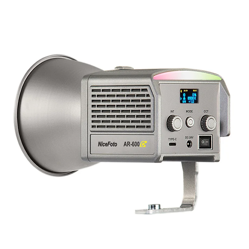 NiceFoto AR-600C Portable LED Video Light mini Bowens Mount COB Light for Advertising /Vlog/ Tiktok Self-media Creation Lighting