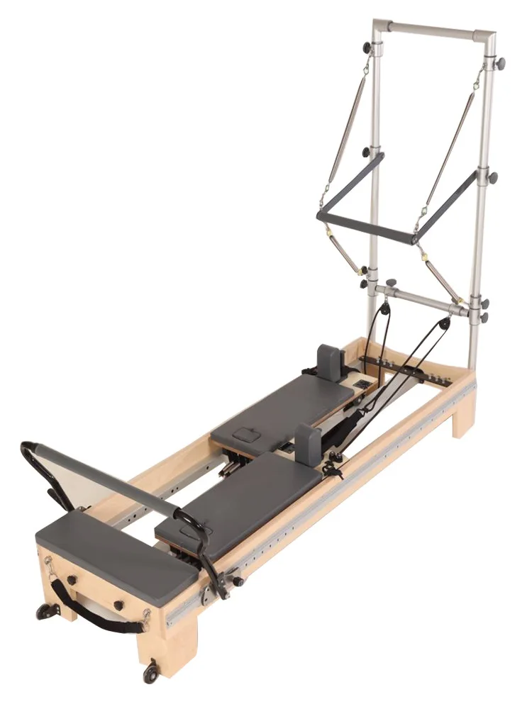 سرير بيلاتيس ثنائي الاتجاه منزلق سرير يوجا للتدريب التجاري من الخشب الصلب 3 في 1 سرير لياقة بيلاتيس متعدد الوظائف مرتفع #3